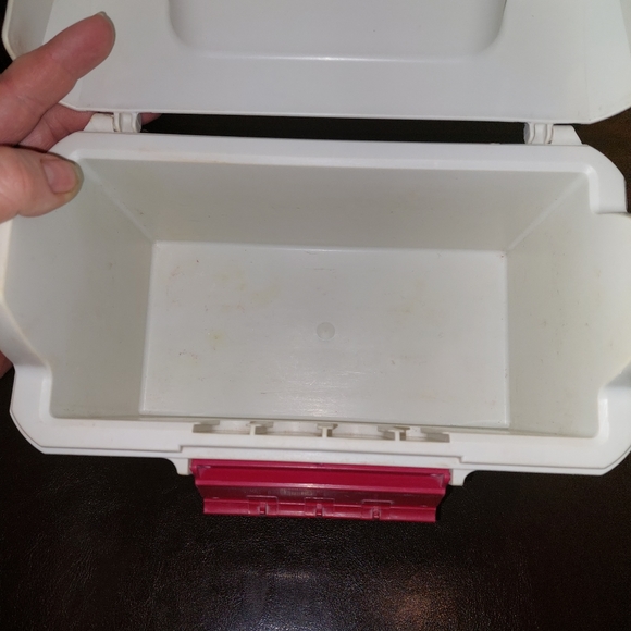 VTG Coleman Lunchbox Icebox Cooler Rare Red White GUC - Picture 11 of 13